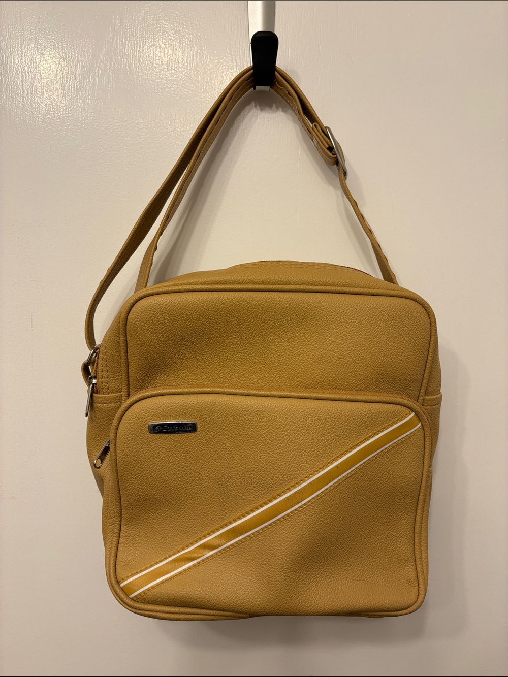 Vintage 70s Samsonite Concord Mustard Yellow Carry-On Shoulder Bag Retro